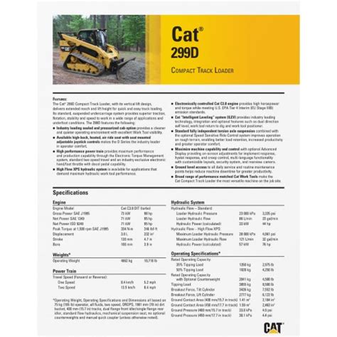 299 skid steer weight|cat 299d spec sheet.